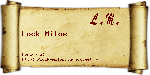 Lock Milos névjegykártya